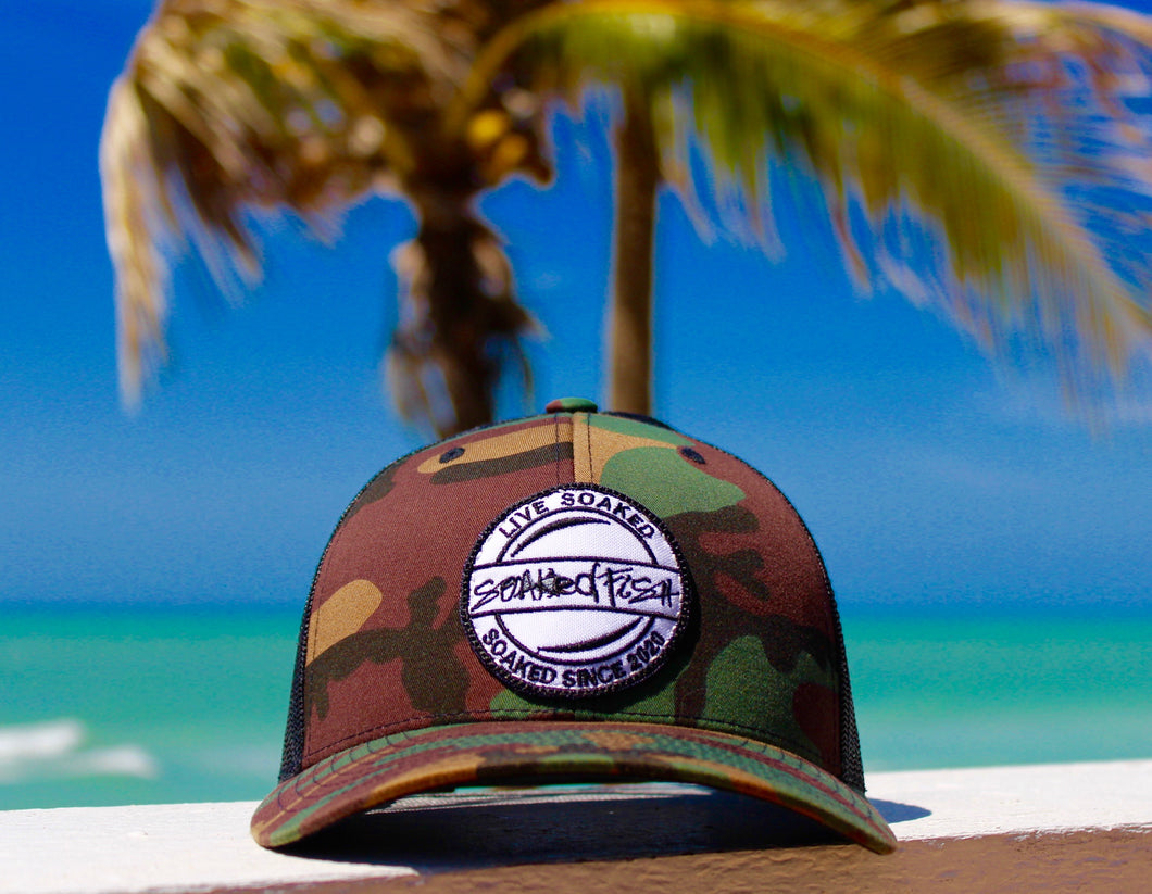 Live Soaked Patch Trucker - Camo/Black