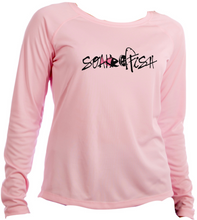 Load image into Gallery viewer, Womens &quot;Catch &amp; Re-Soak&quot; w/custom sleeve scale - Pink Fish L/S
